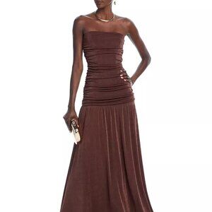 Line & Dot Strapless Midi Dress